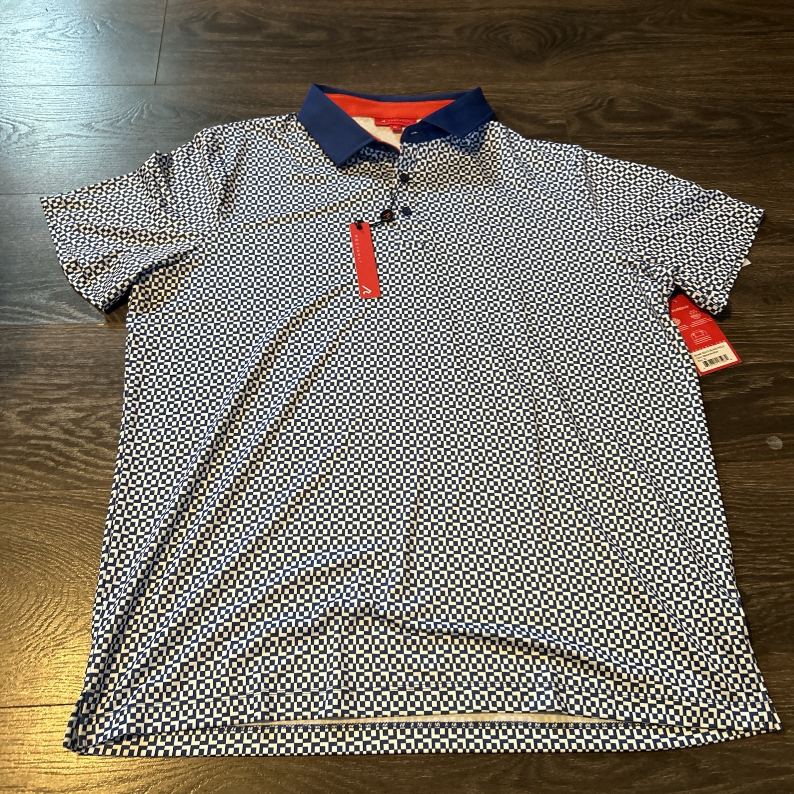 Redvanly Golf Polo Mazarine Blue Brand New 105 Retail Blake Shirt Xl Squares